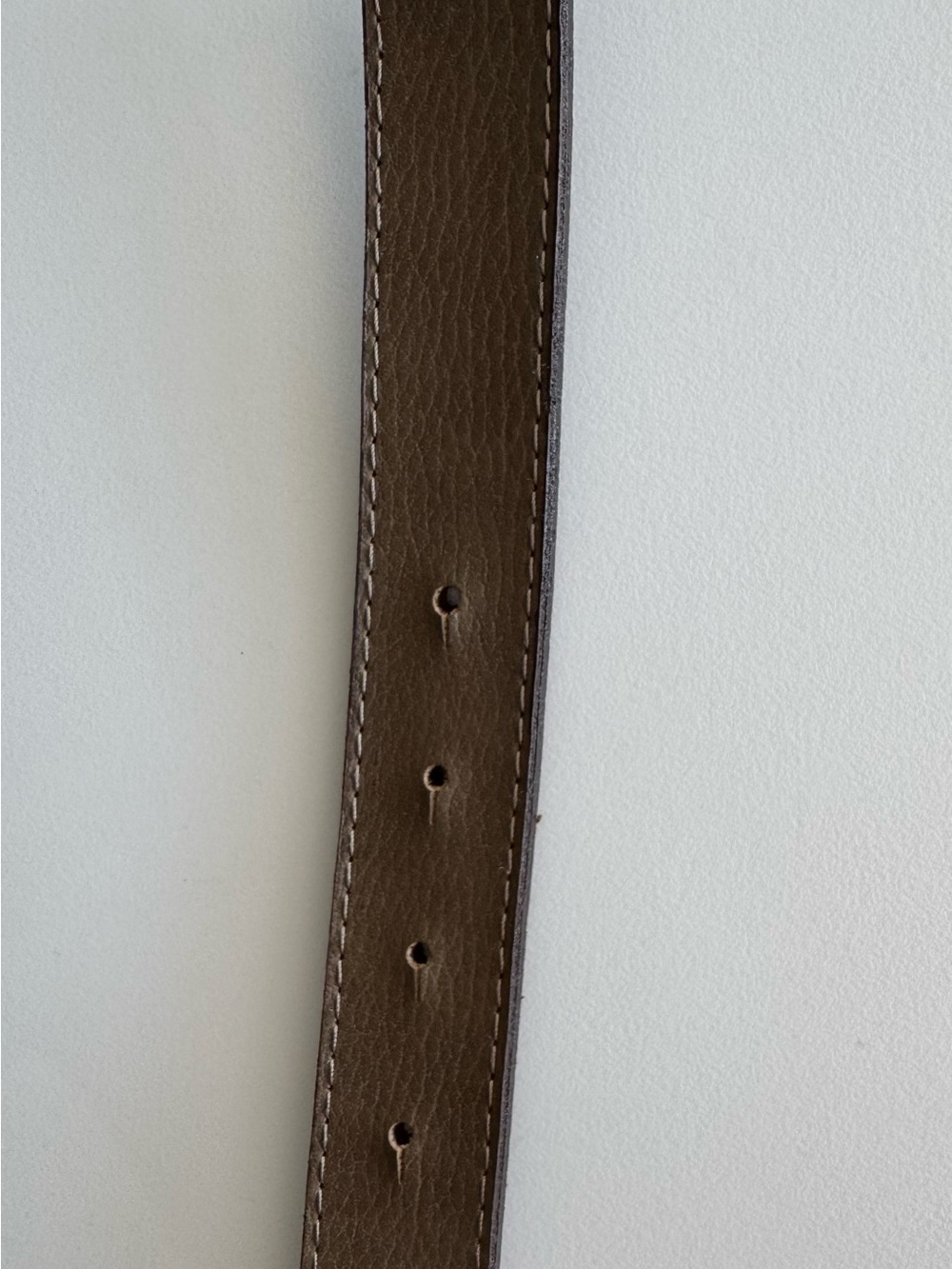 Vera Pelle Brown Leather Belt with Antique Brass Buckle and Orange Gem Accents - Picture 5 of 5
